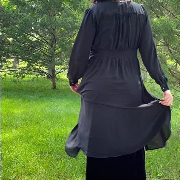 ❌SOLD❌DON’T BUY🚫City Chic Black Witchy Goth Button Down Duster Peignoir, Coverup - Picture 3 of 4